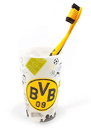 Dortmund Borussia Zahnpflege Set - Kritzel - (Zahnbürste + Zahnputzbecher) BVB 09