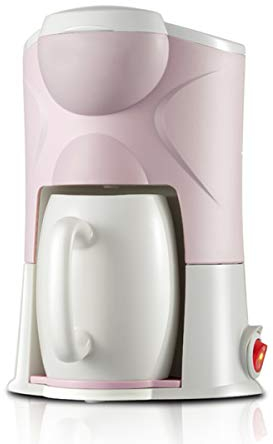 LTLWSH Macchina da caffè (Tazza di Ceramica Inclusa), 1 Cups capacità 150M L Macchina caffè Americano 300 Watts Caffettiera Filtro Riutilizzabile,Rosa