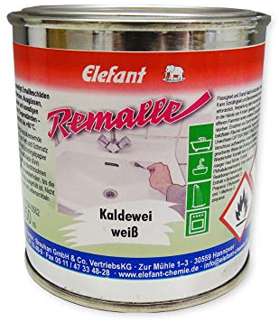 Elefant - Remalle - Ausbesserungslack für den Sanitärbereich - Dose 250ml- Kaldewei weiß