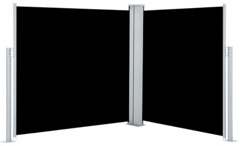vidaXL Seitenmarkise Ausziehbar Sichtschutz Sonnenschutz Windschutz Seitenrollo Seitenwandmarkise Markise Terrasse Balkon Garten Schwarz 100x600cm