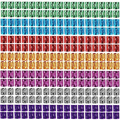 350PCS Hair Jewelry for Women Braids, DreadLock Beads Hair Decorations Aluminum Rings Clips Adjustable Metal Cuffs Braiding Hair Accessory By liliyab (Multi Color)