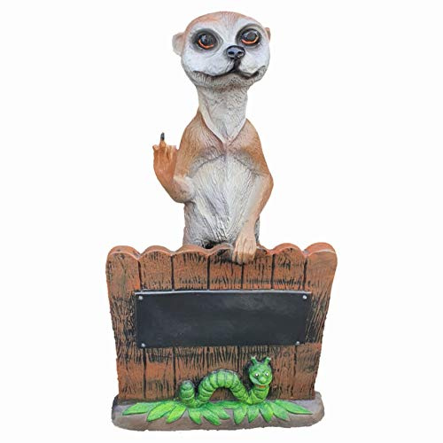 Aspinaworld Erdmännchen Gartenfigur 60 cm stehend – Tierfigur mit Handgeste für Garten und Terrasse