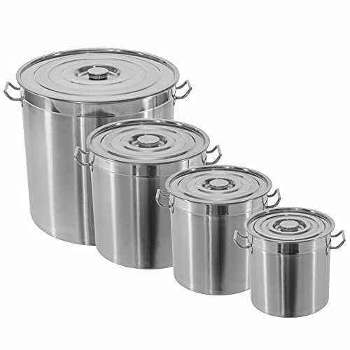 Gastronomie Kochtopf XXL aus Edelstahl in 5 Größen 20l, 30l, 45l, 70l, 90l auswählbar (90L = 50x50cm)