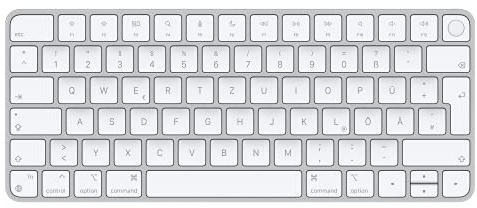Apple Magic Keyboard mit Touch ID: Bluetooth, wiederaufladbar. Kompatibel mit Mac Computern mit Apple Chip; Deutsch, Weiße Tasten