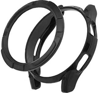 ECSiNG Watch Frame Protector Case Cover with Bezel Ring Loop Adhesive Cover Compatible with Galaxy Watch 4 Classic 46mm Black Smartwatch TPU Protective Case