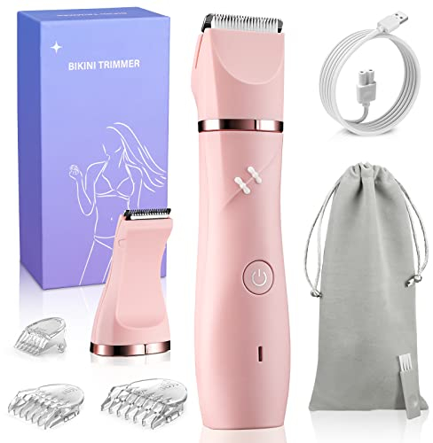 YBLNTEK weicher Gummibeschichtung Elektrischer Rasierer Damen Intimbereich,2 In 1 Akku Intimrasierer für Frauen,Kabelloser Damenrasierer Elektrisch,Bikini Trimmer Epilierer,Lady Shaver Arme/Beine
