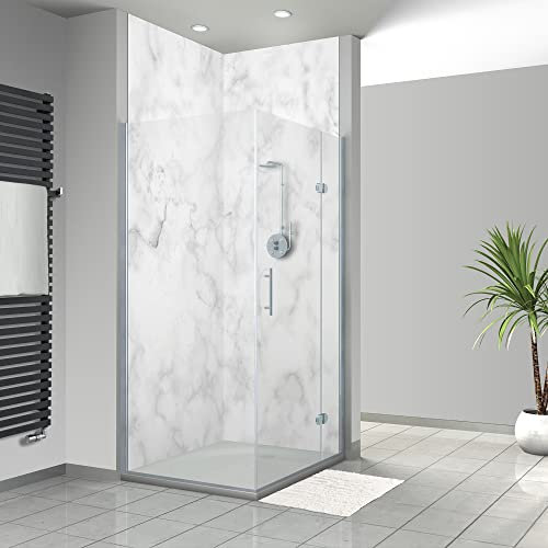 WANDFREUDE individuelle Duschrückwand Aluverbundplatte auf Maß (2 Stück - Marmorierte Platte - Premium Matt Lack) – Dusche Wandverkleidung Duschwandverkleidung Duschrückwände