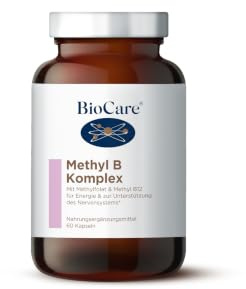 BioCare Methyl B Komplex, 60 Kapseln | Vitamin B6, B2, Folat, Biotin, Bildung roter Blutkörperchen, Unterstützung des Immunsystems