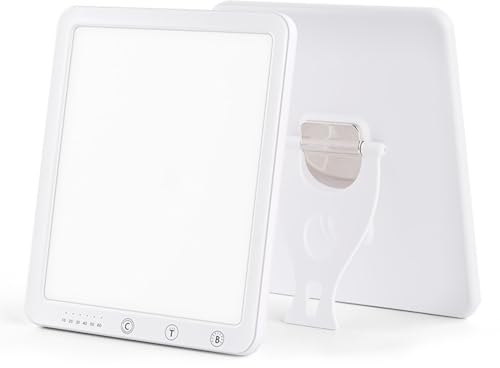 Meichoon Lampe de Luminothérapie 10000 Lux LED Soleil Bionique Intelligent Ajuster 3 Températures de Couleur 5 Niveaux de Luminosité et des Minuteries Stimulent la mise au Point et la Concentration