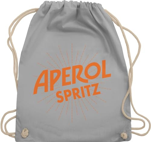 Shirtracer Turnbeutel Rucksack - & Fasching - Taschen - Aperol Spritz Kostüm I Karneval Kostüm Aperol Spritz - Unisize - Hellgrau - tour beutel karnevalsbeutel faschings sauf stoffrucksack outfit