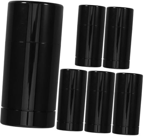 Alipis 6 Stück Nachfüllbare Runde Sticks Schwarz Kunststoff Behälter Leicht Tragbar Auslaufsicher Für Deo Lippenbalsam Festparfüm Reisepflege