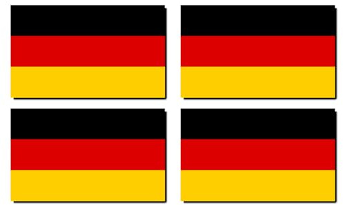 Aufkleber: 200x120 mm, 4 Stück - Flagge - Deutschland - für Auto, Laptop und mehr - für Auto, Koffer, Laptop und mehr