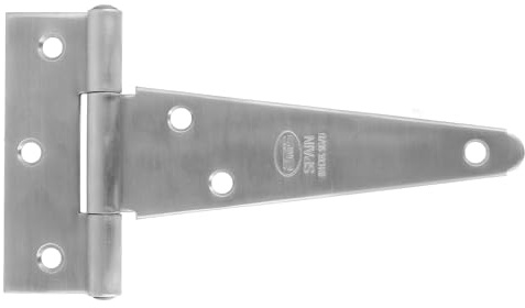 Amig - T-Scharnier Modell 550INOX | Für glatte Eingangs- und Durchgangstüren, Innen- und Außenbereich, Schränke | 147 x 102 x 2,8 mm | Edelstahl | Matt | Schnelle und einfache Montage