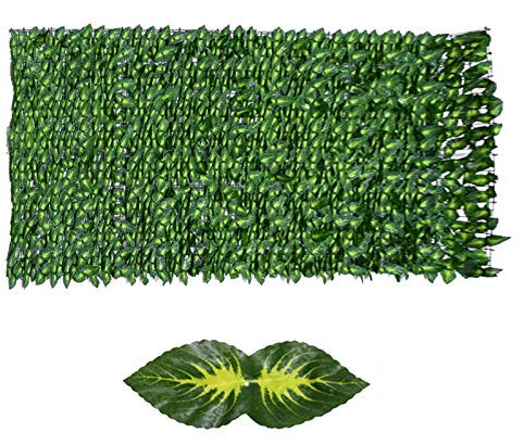 Clôture à feuilles | Clôture imperméable en forme de lierre synthétique – Panneau de fond naturel décoratif pour extérieur, intérieur, pio, pelouse, jardin, balcon