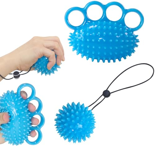 Ksvaye 2 Stück Igelball Weich Handtrainer Fingertrainer Ball Gummi Knetball Therapie Bälle Hand Arthrose Massageball mit Noppen Antistressball für Finger Training, Lindert Stress, Angstlinderung
