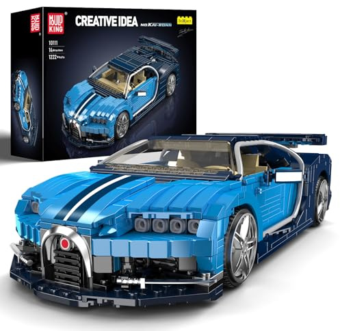 Mould King 10111 Technik Sportwagen Bausteine, 1222 Teile Statische Version Auto Bausatz Modell, Sport Rennwagen Bausteine als Spielzeug/Sammlerstücke/Ausstellungsgegenstände