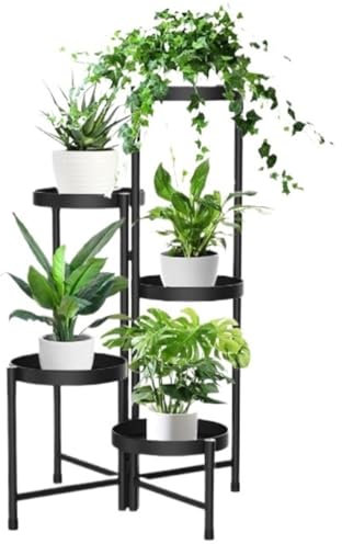 Pflanzenregal Blumentreppe Blumenständer Pflanzenständer Aus Metall Für Drinnen Und Draußen, Faltbar, Hoher Blumenständer, Regal Für Mehrere Pflanzen, Mehrstufig Pflanzenständer Blumenregal Blumenbank