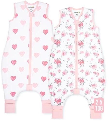 Mama Cheetah Toddler Sleep Sack mit Füßen 4T - 5T, 2.5 TOG Bio-Baumwolle Baby Schlafsack mit Beinen, Baby Wearable Decken für Wanderer w / 2-Wege-Reißverschluss, Baby Schlafsack für Mädchen & Jungen