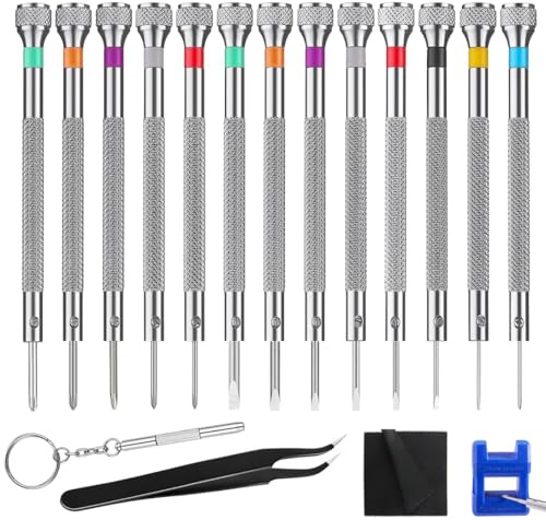 13 st professionell klockskruvmejselsats, BEEPOO mikroprecisionsskruvmejselset, mikroprecision glasögon reparationsset, 0,6–2,0 mm, smyckesarbete, datortelefon små verktyg