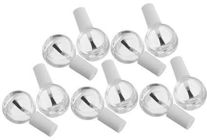 NULYLU 10pcs Empty Nail Oil Bottles Brush Refillable Nail Polish Glass Bottles for Travel Packaging