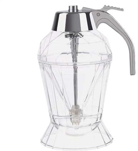 Ghjkldha Glass Honey Dispenser, No Drip Maple Syrup Container, Easy-Pour Honey Jar, Messfree Storage Pot with Stand for Home Kitchen, Coffee Bars, Breakfast Tables, 5.71x3.15 Inches