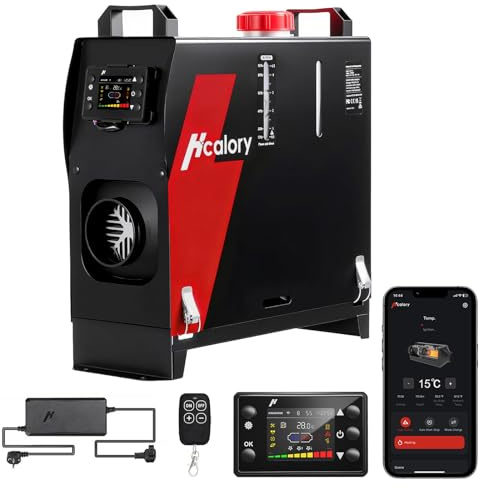 12V/24V Luft Dieselheizung 8KW, 0,12-0,45 L/h Air Diesel Standheizung mit APP & Adapter,18% höhere Verbrennungseffizienz,10-Stufen-Temperaturregelung, Automatik-Start-Stopp für Auto LKW, 2025