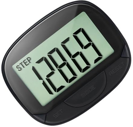 Contapassi accurato con ampio display – tiene traccia di passi, distanza e calorie – pedometro portatile per camminare, esercizio fisico e monitoraggio delle attività quotidiane