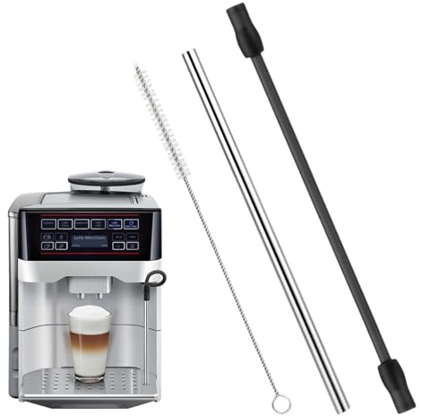 Ziyonix Juego de Manguera de Leche, Tubo de Leche Siemens Eq6, Tubo de leche de Acero Inoxidable con Cepillo de Limpieza Compatible con Siemens Eq6 Series, Bosch Veroaroma Cafetera