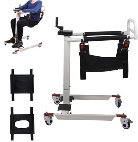 Adjustable Shower and Toilet Wheelchair for Elderly and Disabled - Patient Lift and Transfer Aid with Height and Width Adjustment