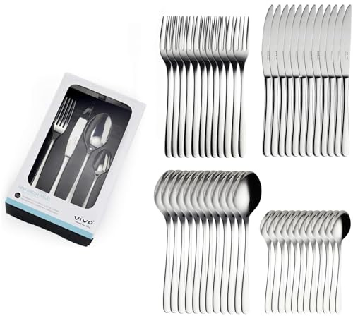 vivo | Villeroy & Boch Group New Fresh Basic Besteck-Set, 48-teilig, Tafelbesteck für 12 Personen aus Gabel Messer Löffel und Kaffeelöffel, Spülmaschinenfest, Edelstahl, Silber