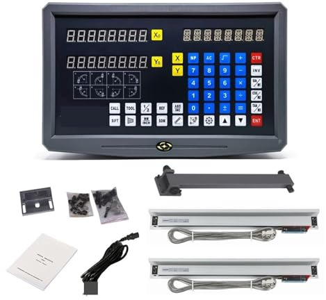 SNS-2V 2 Axis Kit Milling Lathe Digital Readout With 2PCS 5um Optical Ruler Linear Scale Encoder(0.005mm complete kit)
