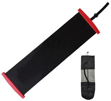 Milageto Tabla Deslizante con Botines para Practicar Fitness, sobre Hielo, colchoneta Deslizante para Deportes, Patinaje y esquí, Negro