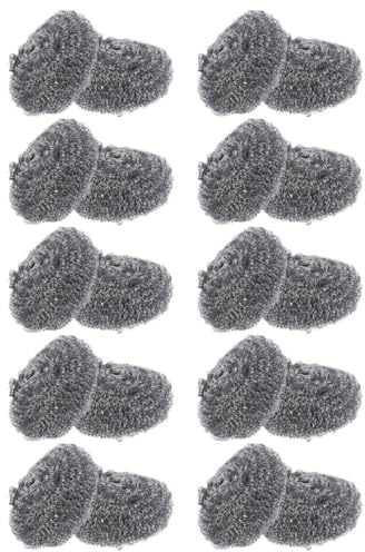 GLEAVI Bolsa 20 Unidades Bolas Limpiadoras de Acero Inoxidable 30 G para Ollas y Sartenes, Herramienta de Limpieza Resistente y Práctica para Cocina y Hogar