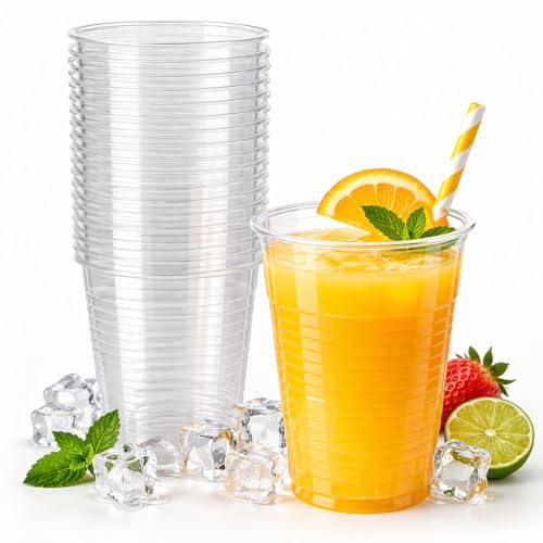 Lauroo 1000 Stück Trinkbecher Transparent 200 ml (10x100)– Plastikbechern Partybecher für Cola, Saft, Bier & Cocktails – Becher für Party, Event, Catering & Gastronomie