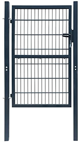 vidaXL Cancello cancelletto giardino 2D (singolo) grigio antracite 106x190 cm