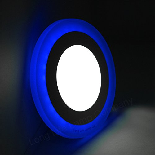 Round Dual Colour LED 6w Ceiling Recessed Panel Spot Light Blue and White