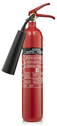 Smartwares FEX-15621 - Extintor de CO2, Capacidad de 2 kg, Clase de Fuego B, Incluye Material de Montaje en Pared, Certificado BSI