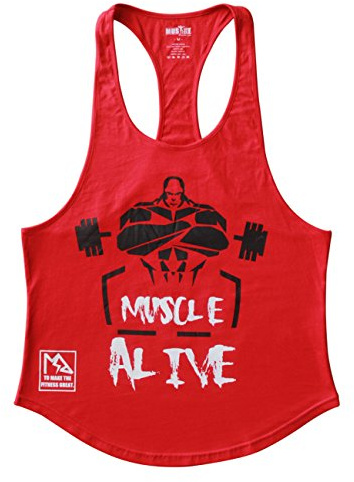 Alivebody herr bodybuilding tank top fitness 2 cm rem strängare sporttröja