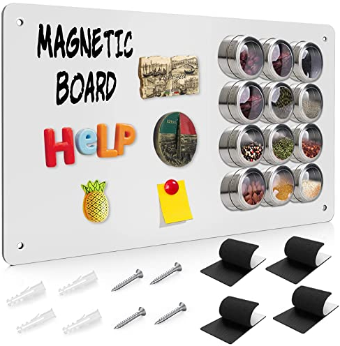 Raweao Kleine Magnettafel Magnetboard, Weiß Magnetische Wandtafeln zum Sammeln Kühlschrankmagneten Souvenirs Fotos Karten, A3 Metallische Tafel(Weiß - 1 Stück)