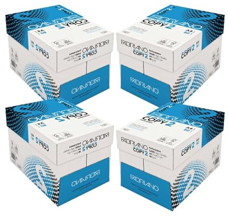Fabriano Copy 2 A4 21 x 29,7 cm Feuille Imprimante pour Bureau, Impression et Photocopie, Format A4, 80 g Lot de 20 Rames de 500 Feuilles