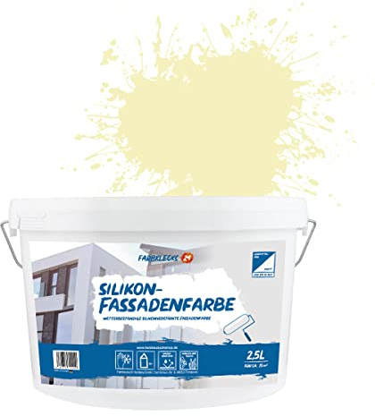 Farbklecks24 Silikon-Fassadenfarbe Color (versch. Größen/Farben) hohe Deckkraft, Wetterschutz, schmutzabweisend, (2,5L, Gelb 4-0)