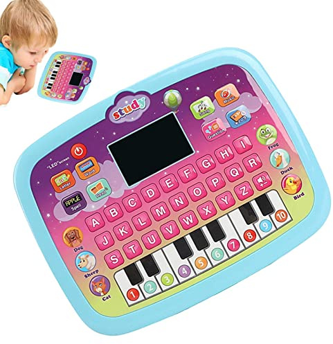 Toy Laptop Tablet,Pretend Laptop for Kid - Pretend Laptop with Lights, Sounds, And Music To Learn Letters, Numbers, Music & Words, Learning Toys for 1-4 Years Old Boys Girls Kids
