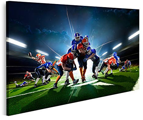 islandburner Bild auf Leinwand Collage aus American Football Spieler in der Aktion Grand Arena Bilder Wandbilder Poster GBBS-1P