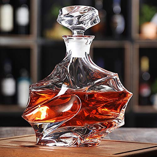 Carafe à whisky sans plomb en verre de cristal de style courbé pour liqueur Scotch Bourbon