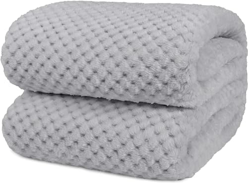 Style Spot Popcorn Throws Cuddly Cosy Soft Warm Fleece Blanket For Couch Sofa & Bed 2 Seater Sofa Cover 3 Seater Sofa Throw Large Luxury Throws (Silver, Single: 130x150)