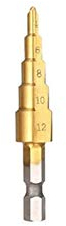 Bohrer, Stufenbohrer-Set, Kegellochschneider, Kegel, metrisch, 4–12/20 mm, 1/4 Zoll, mit Titan beschichtetes Metall, Sechskant-Kernbohrer, Bohrer-Set (Farbe: 4 12 mm)