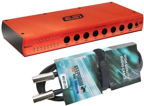 M8U eX USB 3.0 MIDI interfaccia con 16 porte + cavo Keepdrum MIDI 2 m