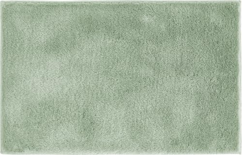 andiamo Badematte rutschfest Florida - Badezimmerteppich weich und flauschig - Badteppich rutschfest waschbar Duschvorleger Badvorleger für Badezimmer 50 x 80 cm Salbei