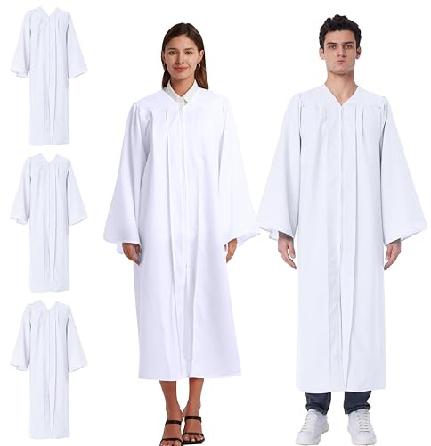 Grad HAGO 5 Pcs Unisex Matte Choir Robe for Church baptism robes for water baptism,Graduation Gown Judge Pastor Robes