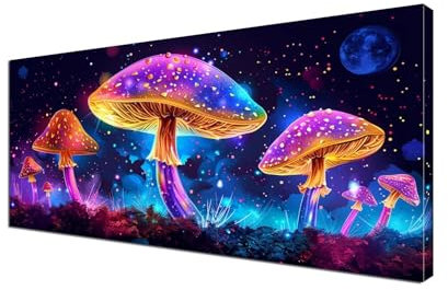 Paint by Numbers for Adults Starry Sky DIY Large Paint by Number 16x32 inch, Mushroom Painting by Numbers Arts and Crafts for Adults Oil Painting with Brushes Acrylic Pigment, Home Wall Decor Y6-199